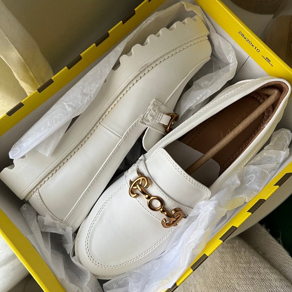 Sam Edelman White Platform Loafers